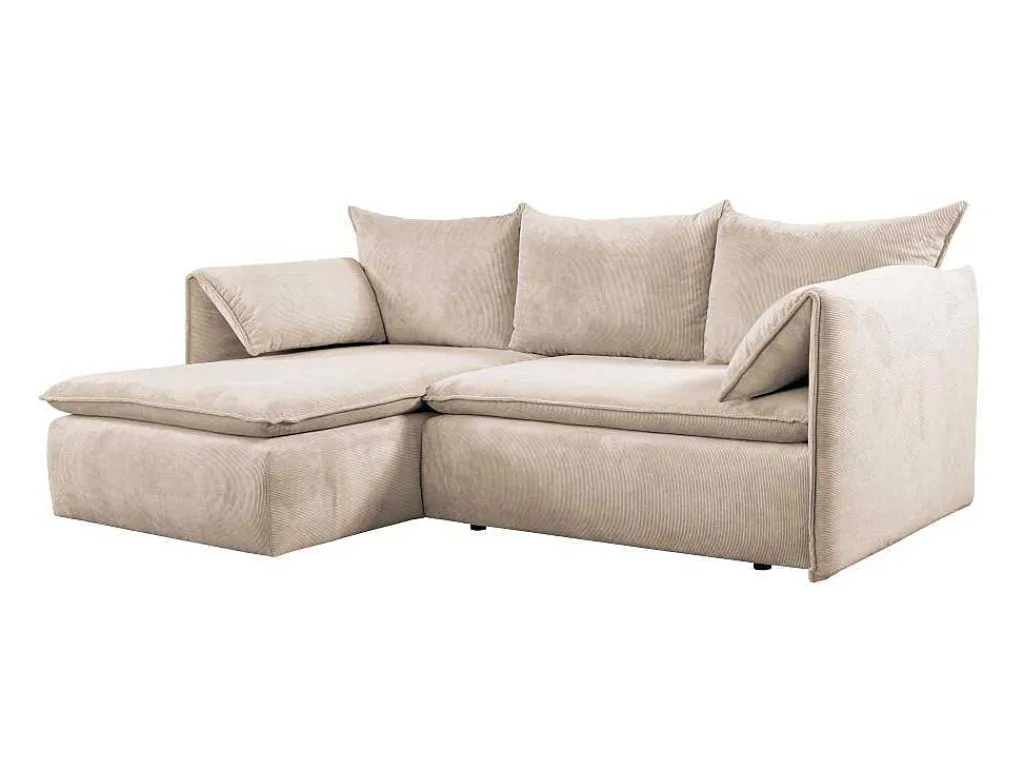 Hoekslaapbank Teodora Van Pascal Morabito - Ribfluweel - Beige - Hoek Links-Vente-unique Clearance