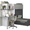 Hoekstapelbed 2 X 90 X 190 Cm - Met Bureau - Grijs, Wit En Zwart - Samuel-Vente-unique Best