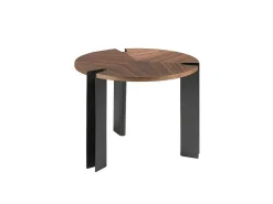 Hoektafel In Notenhout En Zwart Staal 2117-Angel Cerda Clearance
