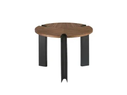 Hoektafel In Notenhout En Zwart Staal 2117-Angel Cerda Clearance