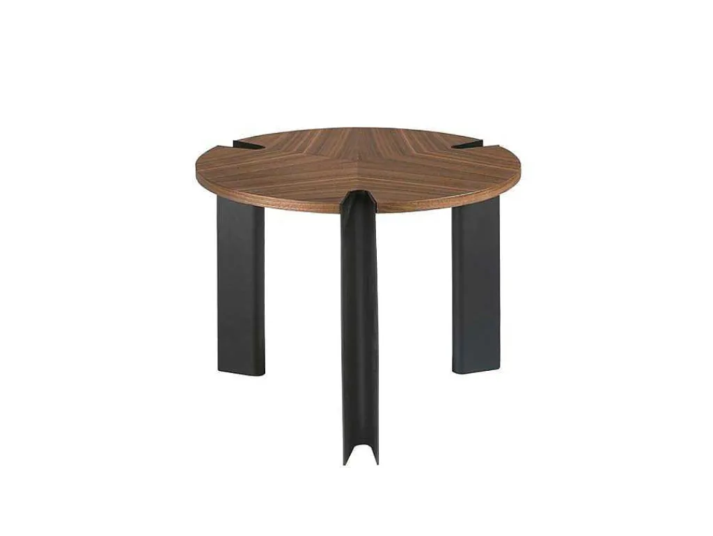 Hoektafel In Notenhout En Zwart Staal 2117-Angel Cerda Clearance