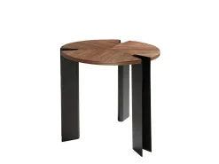 Hoektafel In Notenhout En Zwart Staal 2117-Angel Cerda Clearance