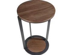 Hoektafel In Walnoothout En Zwart Staal 2116-Angel Cerda Discount