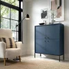 Hoge Buffetkast Bogdan - 4 Deuren - Blauw-Vente-unique Clearance