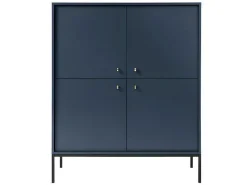 Hoge Buffetkast Bogdan - 4 Deuren - Blauw-Vente-unique Clearance