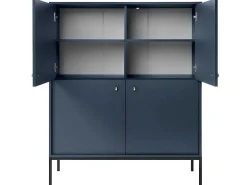 Hoge Buffetkast Bogdan - 4 Deuren - Blauw-Vente-unique Clearance