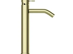 Hoge Mechanische Mengkraan Met Afgerond Uiteinde - Goud Met Satijnglans - Arlanza-Shower & Design Best