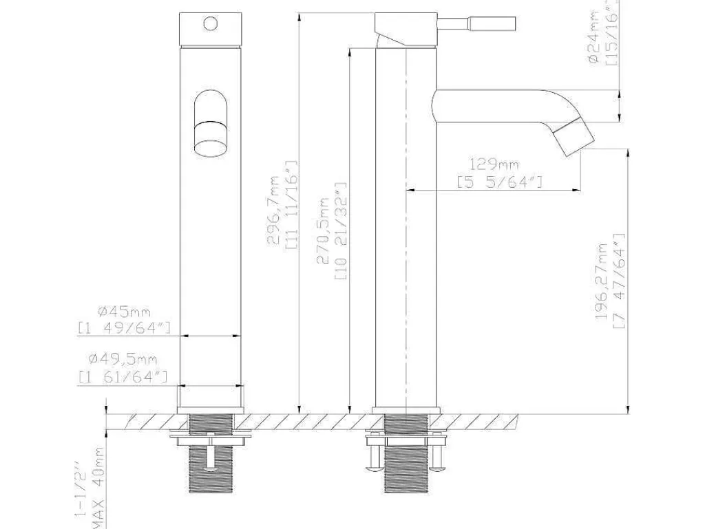 Hoge Mechanische Mengkraan Met Afgerond Uiteinde - Goud Met Satijnglans - Arlanza-Shower & Design Best