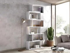 Hoge Stellingkast Tomini - 6 Vakken - Kleur: Wit-Vente-unique Online