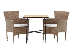 Holmbeck Tuinmeubelset Tafel, 2 Stoelen Naturel.-Vente-unique Clearance
