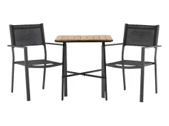 Holmbeck Tuinmeubelset Tafel, 2 Stoelen Naturel,Zwart.-Vente-unique Clearance