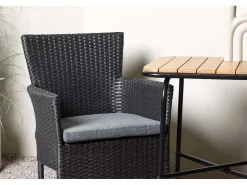 Holmbeck Tuinmeubelset Tafel, 2 Stoelen Naturel,Zwart.-Vente-unique Clearance