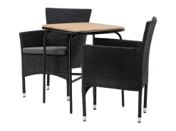 Holmbeck Tuinmeubelset Tafel, 2 Stoelen Naturel,Zwart.-Vente-unique Clearance