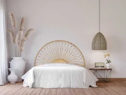 Hoofdbord 140 Cm - Rotan - Natuurlijk - Solia-Vente-unique Best