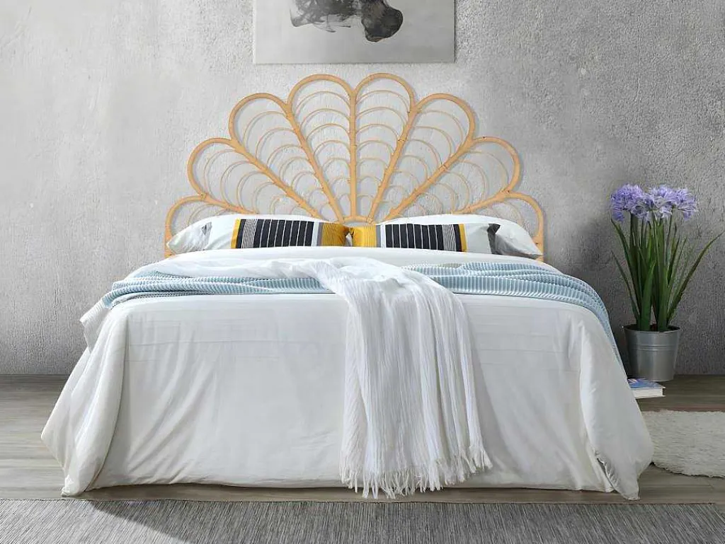 Hoofdbord 160 Cm - Rotan - Naturel - Flosia-Vente-unique Clearance