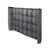 Hoofdbord Bed - Gebogen - 140 Cm - Stof - Grijs - Ludesa-Vente-unique Discount