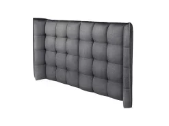 Hoofdbord Bed - Gebogen - 140 Cm - Stof - Grijs - Ludesa-Vente-unique Discount