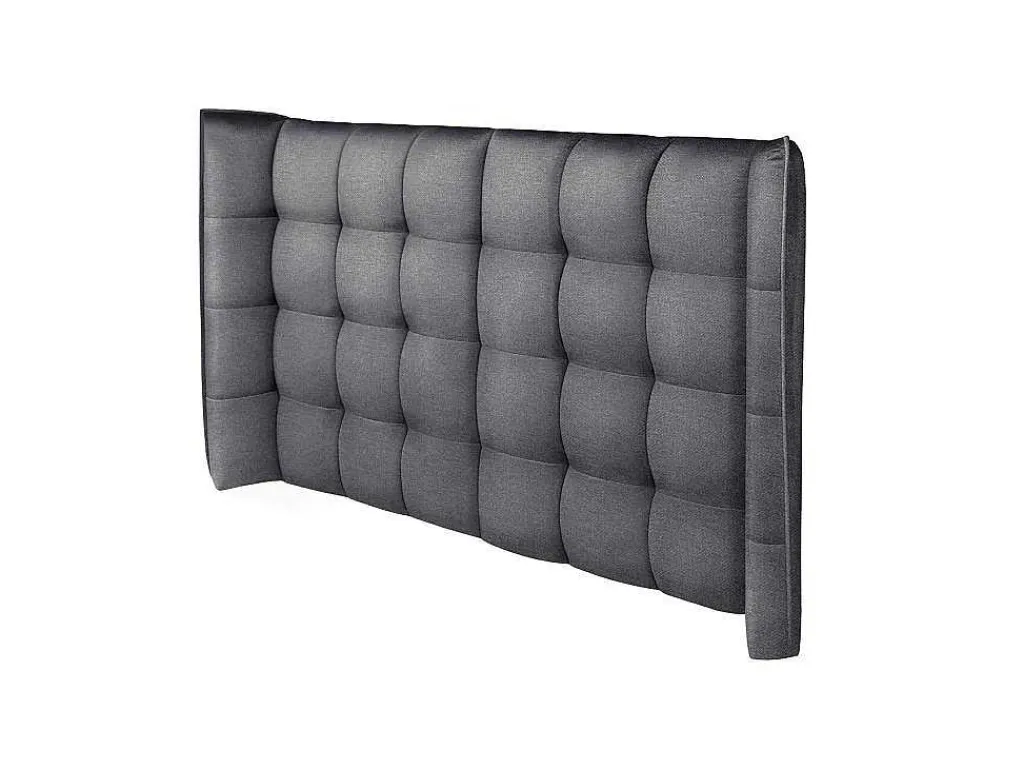 Hoofdbord Bed - Gebogen - 140 Cm - Stof - Grijs - Ludesa-Vente-unique Discount