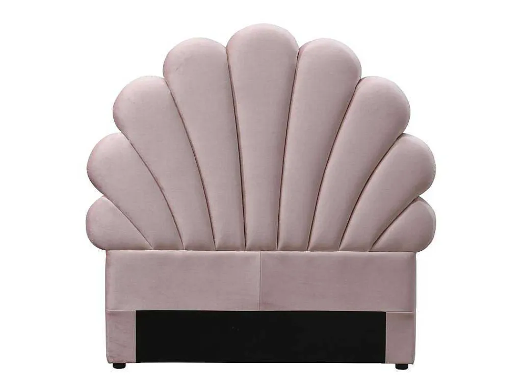 Hoofdbord In Schelpvorm - 120 Cm - Fluweel - Roze - Moana-Vente-unique Online