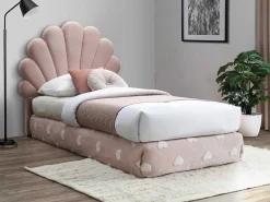 Hoofdbord In Schelpvorm - 120 Cm - Fluweel - Roze - Moana-Vente-unique Online