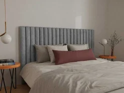 Hoofdeinde Met Verticale Naden - 200 Cm - Stof - Grijs - Sarah-Vente-unique New