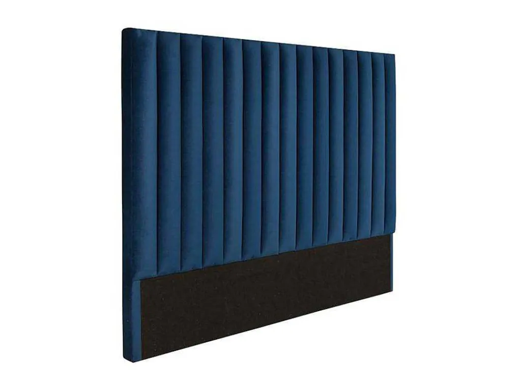 Hoofdeinde Sarah Met Verticale Naden - 140 Cm - Fluweel - Donkerblauw-Vente-unique Sale