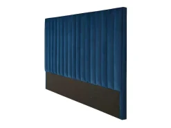 Hoofdeinde Sarah Met Verticale Naden - 160 Cm - Fluweel - Donkerblauw-Vente-unique Outlet