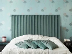 Hoofdeinde Sarah Met Verticale Naden - 160 Cm - Fluweel - Amandelgroen-Vente-unique
