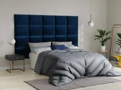 Hoofdeinde Wandpanelen Bartel - 200 Cm - Fluweel - Blauw - Van-PASCAL MORABITO Discount