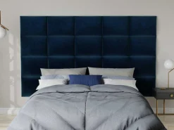 Hoofdeinde Wandpanelen Bartel - 200 Cm - Fluweel - Blauw - Van-PASCAL MORABITO Discount