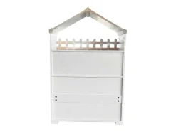 Hoog Dressoir - 2 Vakken En 2 Vlindervormige Deuren - Wit & Naturel-ModernLuxe New