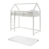 Hoogslaper 90 X 190 Cm - Grenen - Wit + Matras - Tarzia-Vente-unique Discount