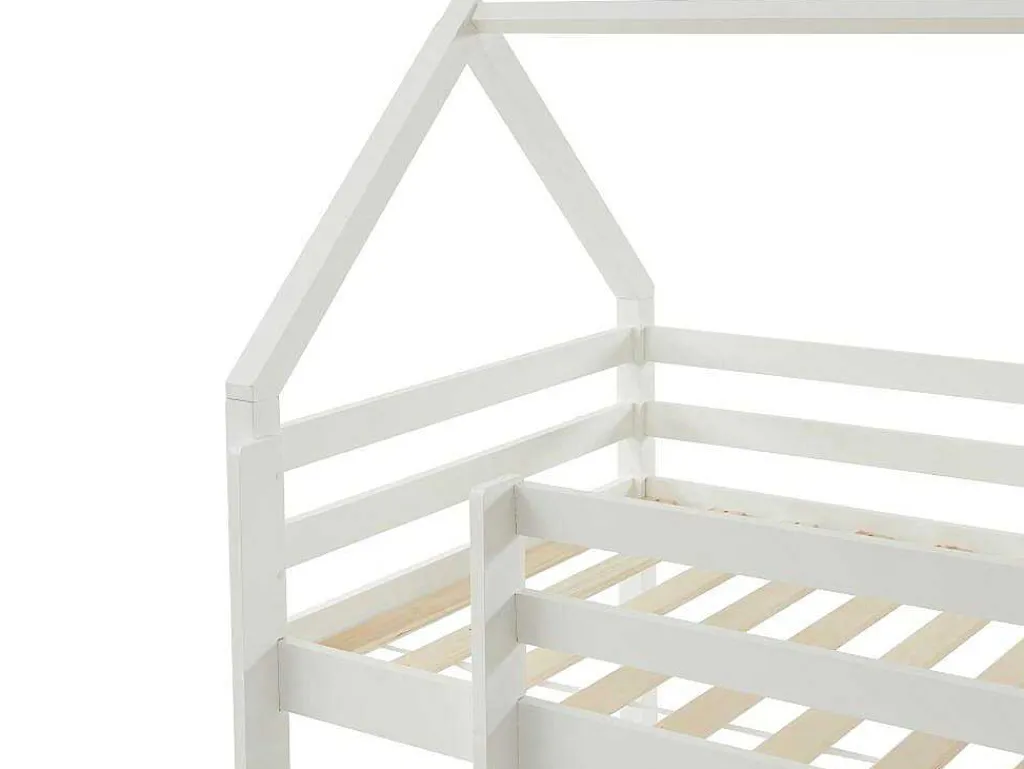 Hoogslaper 90 X 190 Cm - Grenen - Wit + Matras - Tarzia-Vente-unique Discount