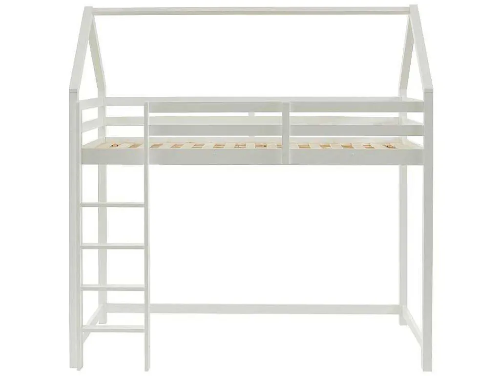 Hoogslaper 90 X 190 Cm - Massief Grenen - Wit - Tarzia-Vente-unique Discount