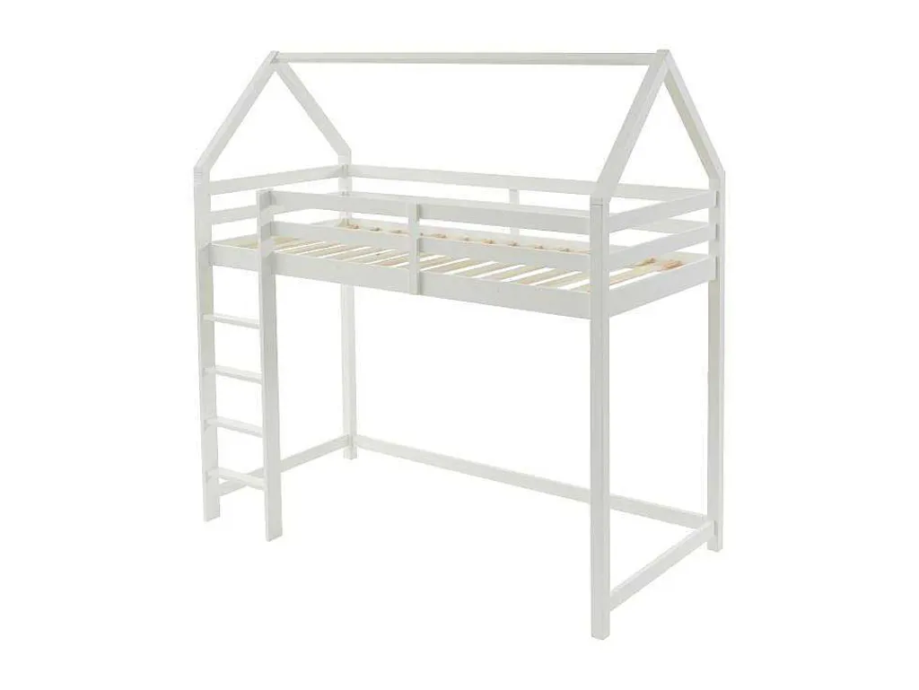 Hoogslaper 90 X 190 Cm - Massief Grenen - Wit - Tarzia-Vente-unique Discount
