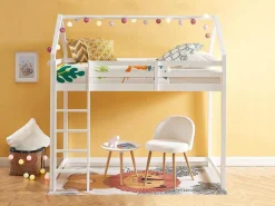 Hoogslaper 90 X 190 Cm - Massief Grenen - Wit - Tarzia-Vente-unique Discount