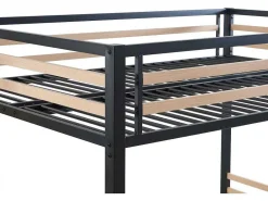 Hoogslaper 140 X 200 Cm - Metaal En Mdf - Zwart En Naturel - Jogui-Vente-unique Sale