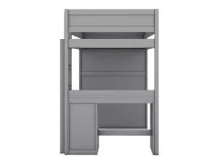 Hoogslaper 90 X 200 Cm Met Bureau + 2 Laden - Kledingkast Met Schuifdeur - Mdf Hout - Grijs-Vente-unique