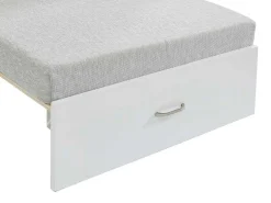 Hoogslaper 90 X 200 Cm Met Bureau, Slaapbank En Opbergruimte - Massief Grenen - Gebleekt + Matras - Goliath Iii-Vente-unique Outlet