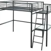 Hoogslaper Casual - Met Bureau - Kleur: Antraciet - Inclusief Matras 140 X 190 Cm-Vente-unique Outlet