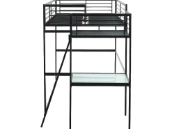 Hoogslaper Casual - Met Bureau - Kleur: Antraciet - Inclusief Matras 140 X 190 Cm-Vente-unique Outlet