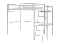 Hoogslaper Casual Ii - 140 X 190 Cm - Met Bureau - Wit-Vente-unique Clearance