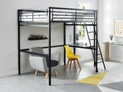 Hoogslaper Casual Ii - Bed 140 X 190 Cm - Bureau - Antraciet-Vente-unique Best
