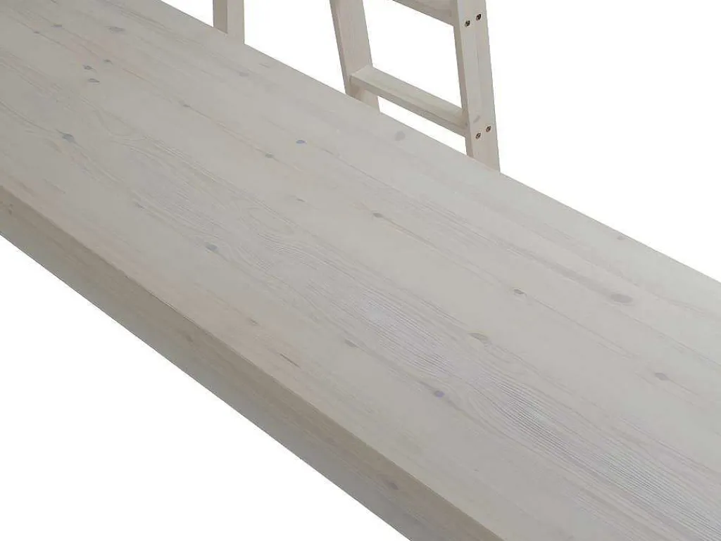 Hoogslaper Gedeon - 90 X 190 Cm - Met Bureau - Massief Grenen - Gebleekt-Vente-unique