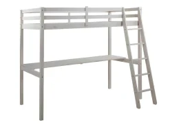 Hoogslaper Gedeon - 90 X 190 Cm - Met Bureau - Massief Grenen - Gebleekt-Vente-unique