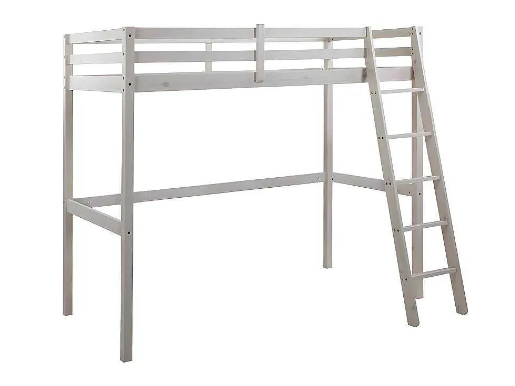Hoogslaper Gedeon Ii - 90 X 190 Cm - Massief Grenen - Gebleekt + Matras-Vente-unique Clearance