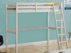 Hoogslaper Gedeon Ii - 90 X 190 Cm - Massief Grenen - Gebleekt + Matras-Vente-unique Clearance