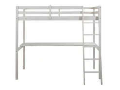 Hoogslaper Gedeon Ii - 90 X 190 Cm - Met Bureau - Massief Grenen - Gebleekt + Matras-Vente-unique New