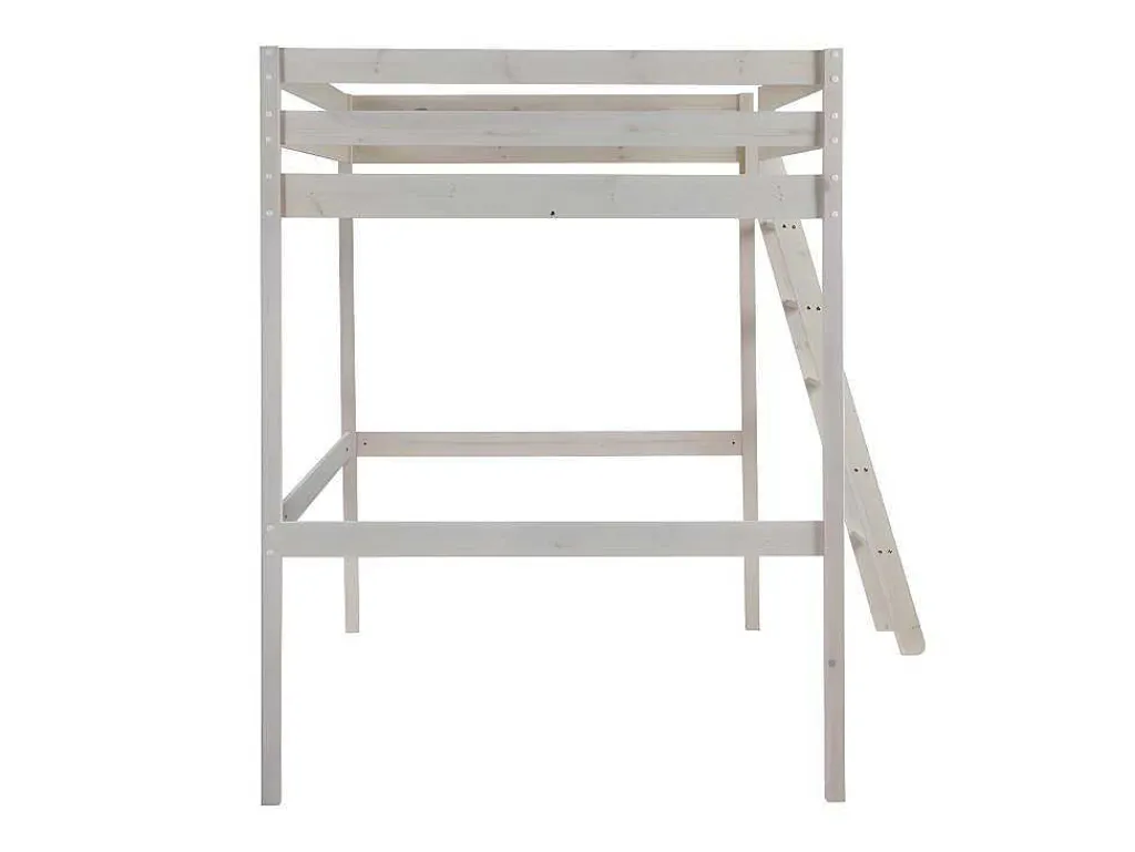 Hoogslaper Gedeon Ii - 140 X 190 Cm - Massief Grenen - Gebleekt + Matras-Vente-unique Discount