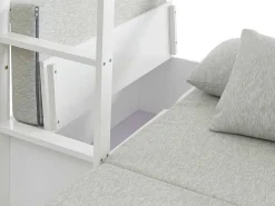 Hoogslaper Goliath Ii Met Bureau, Bedbank En Opbergruimte - 90 X 200 Cm - Massief Grenen - Gebleekt-Vente-unique Best